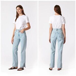 Slvrlake London Split High Rise Straight Leg Jean in Hard Luck Size 32 NWT